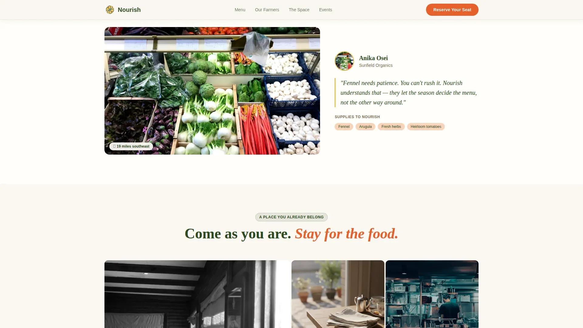 Whole30 Restaurant Gallery Landing Page Template