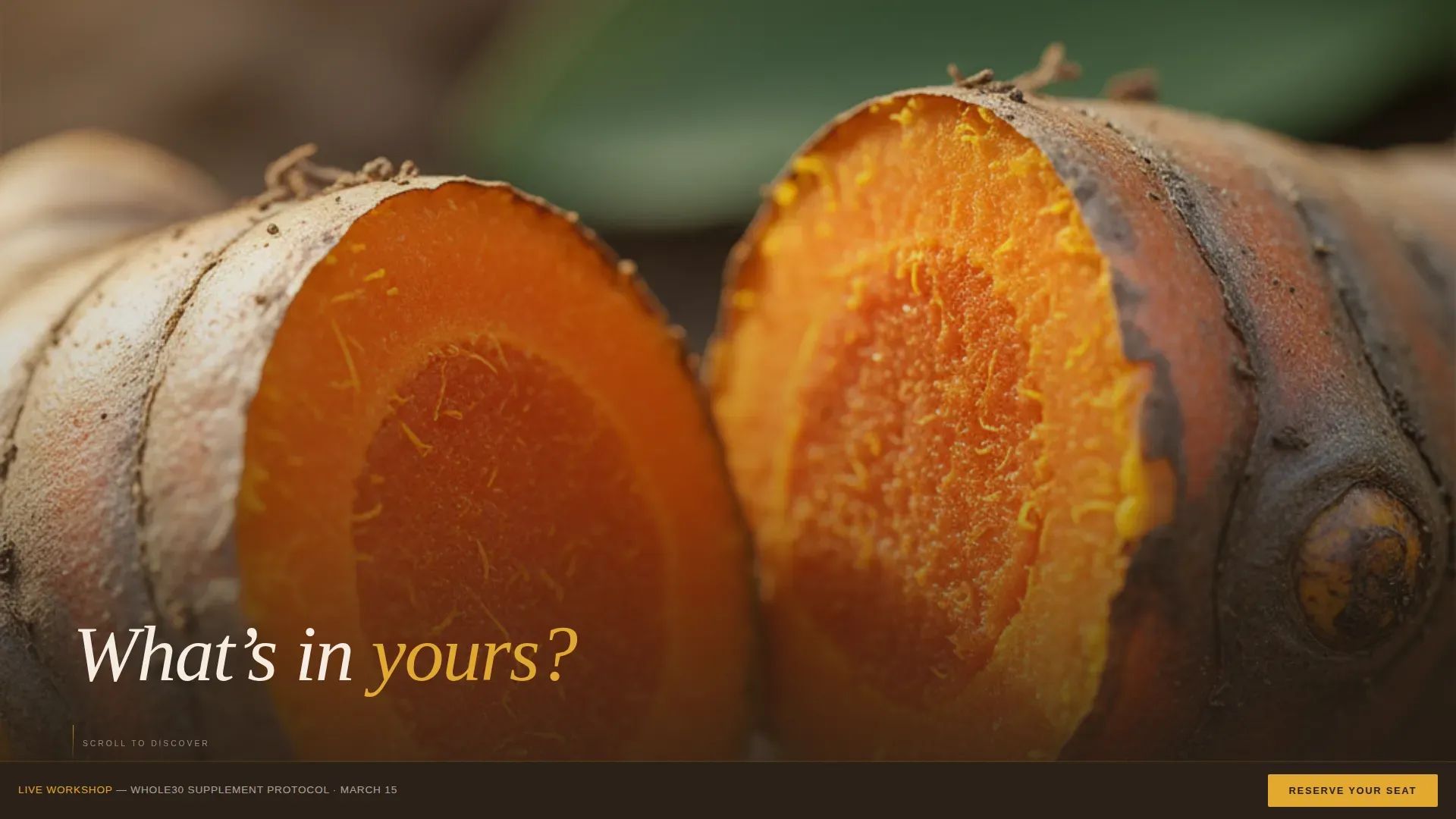 Whole30 Supplement Workshop Event Registration Landing Page