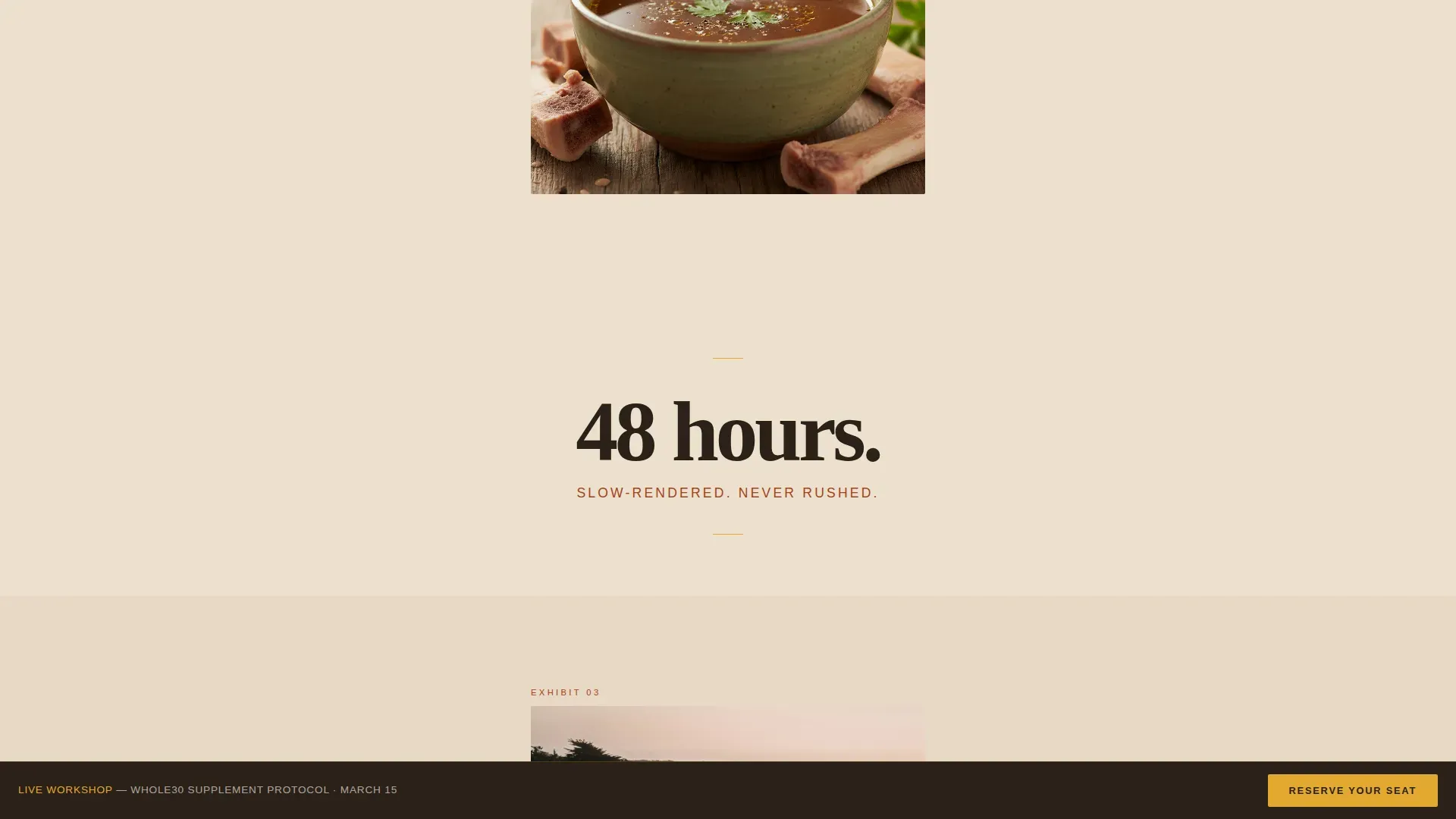 Whole30 Supplement Workshop Event Registration Landing Page
