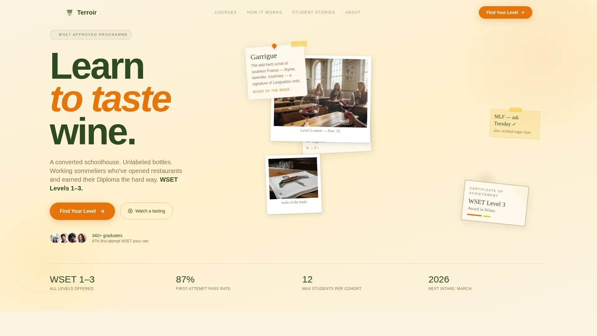 Agrarian Wine Education Landing Page Template