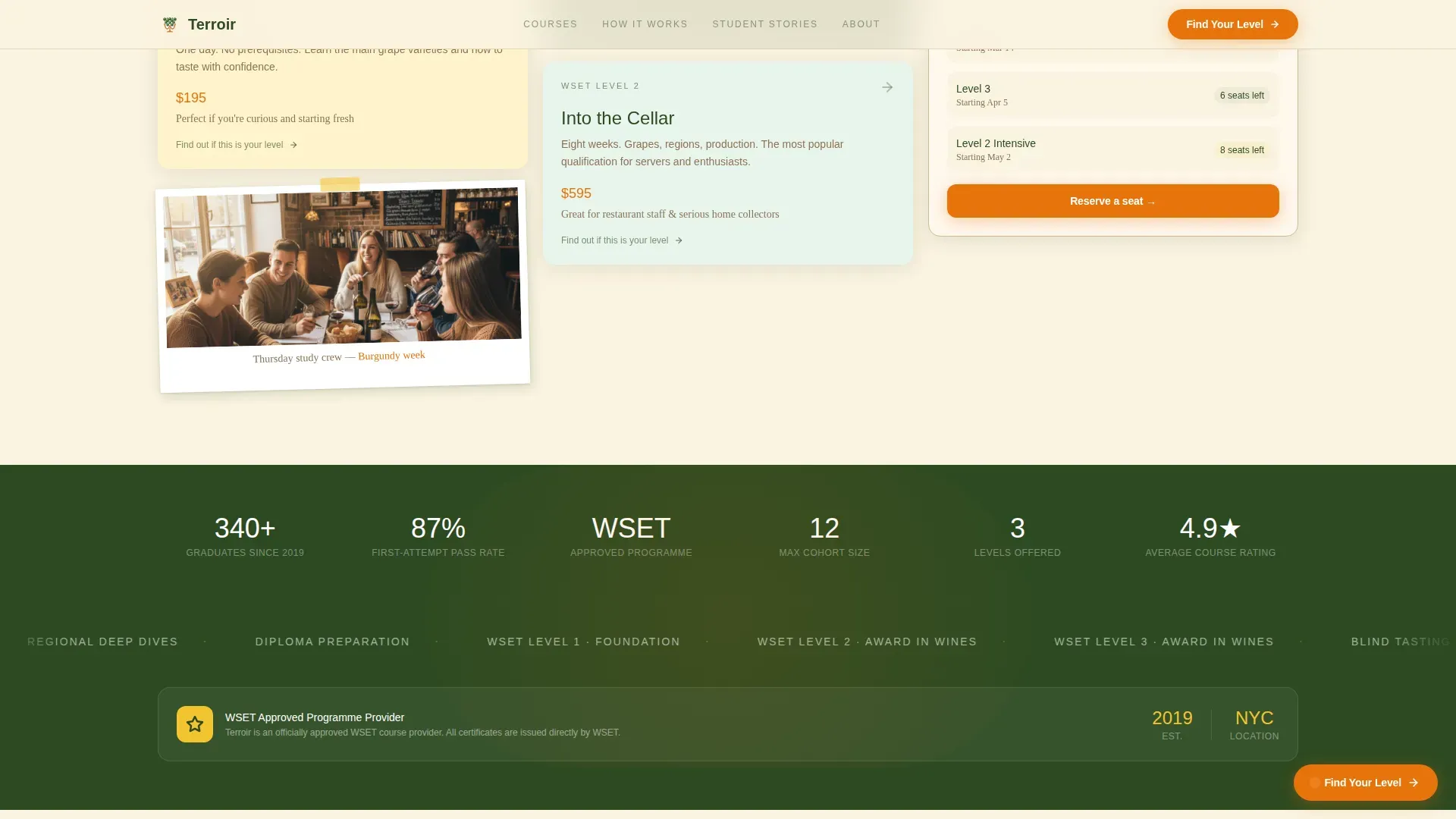 Agrarian Wine Education Landing Page Template