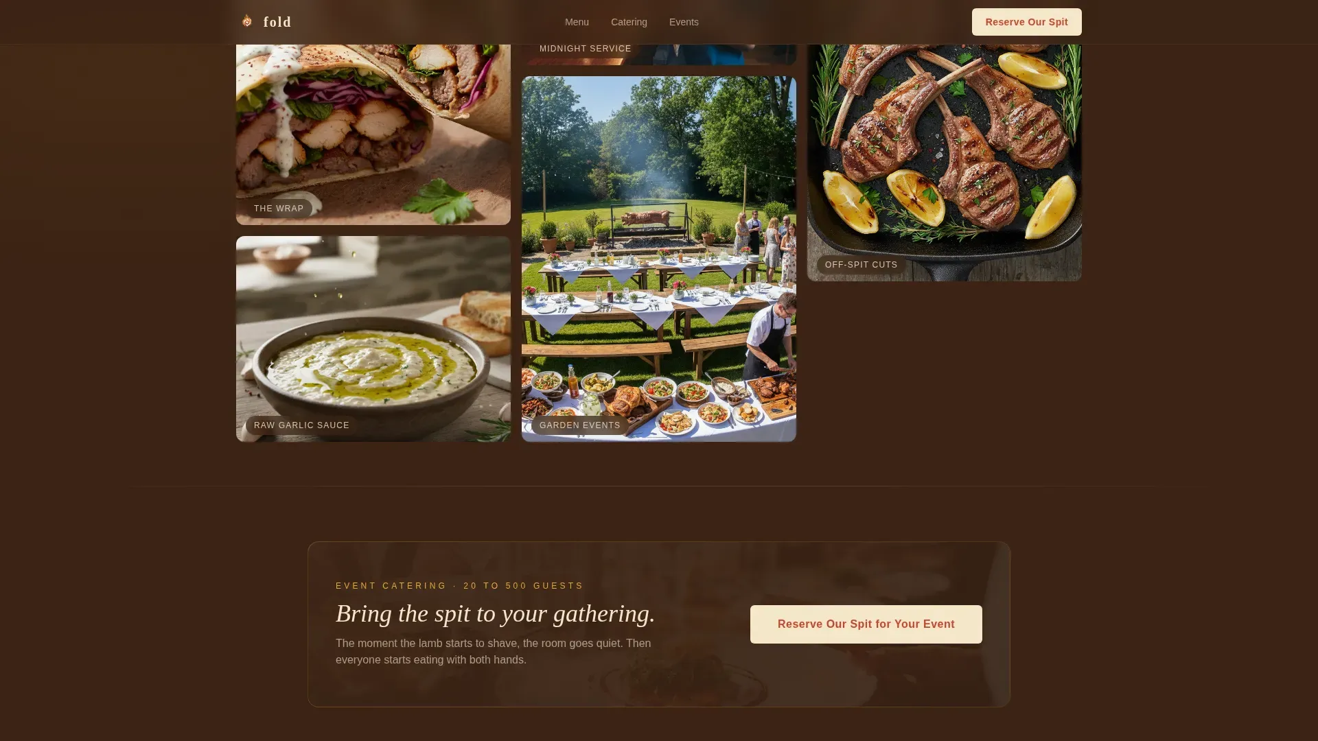 Agrarian Shawarma Event Landing Page Template