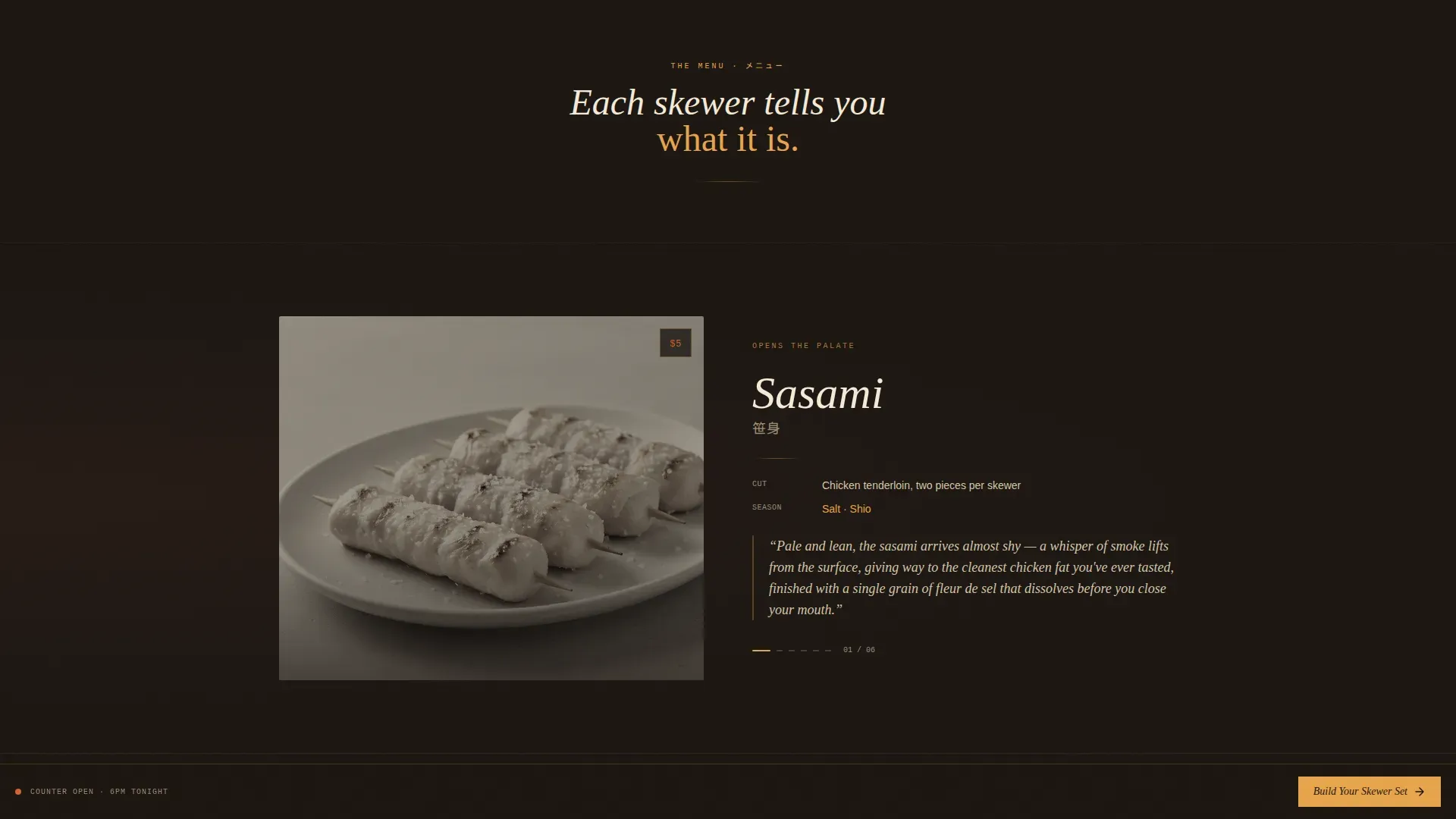 Neo-Retro Yakitori Bar Landing Page Template