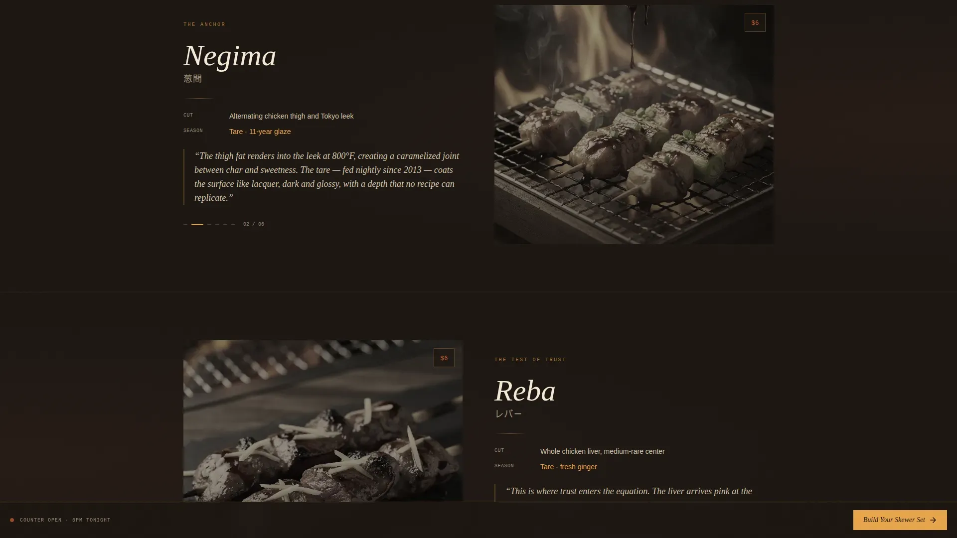 Neo-Retro Yakitori Bar Landing Page Template