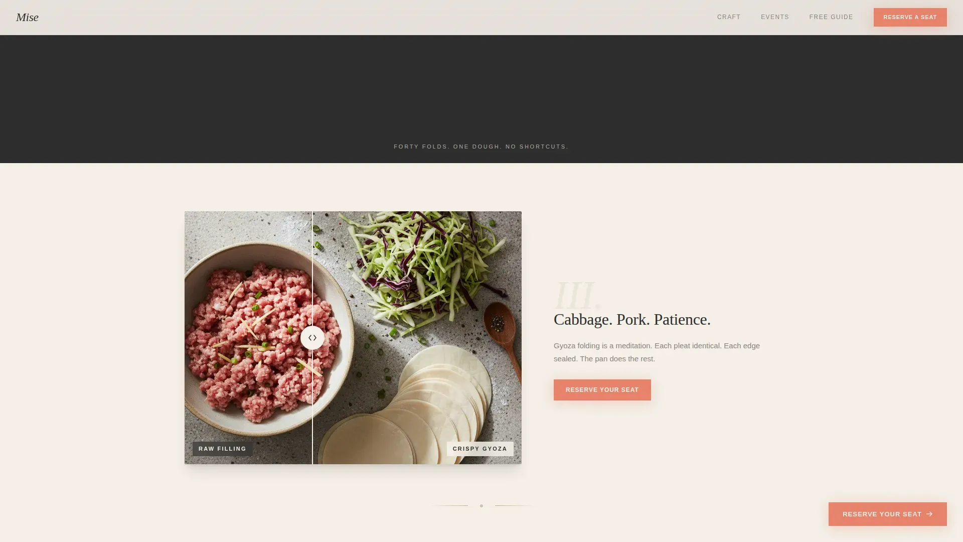 Immersive Social Chef Event Registration Landing Page