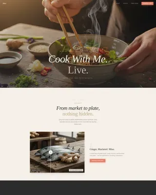 Immersive Social Chef Event Registration Landing Page