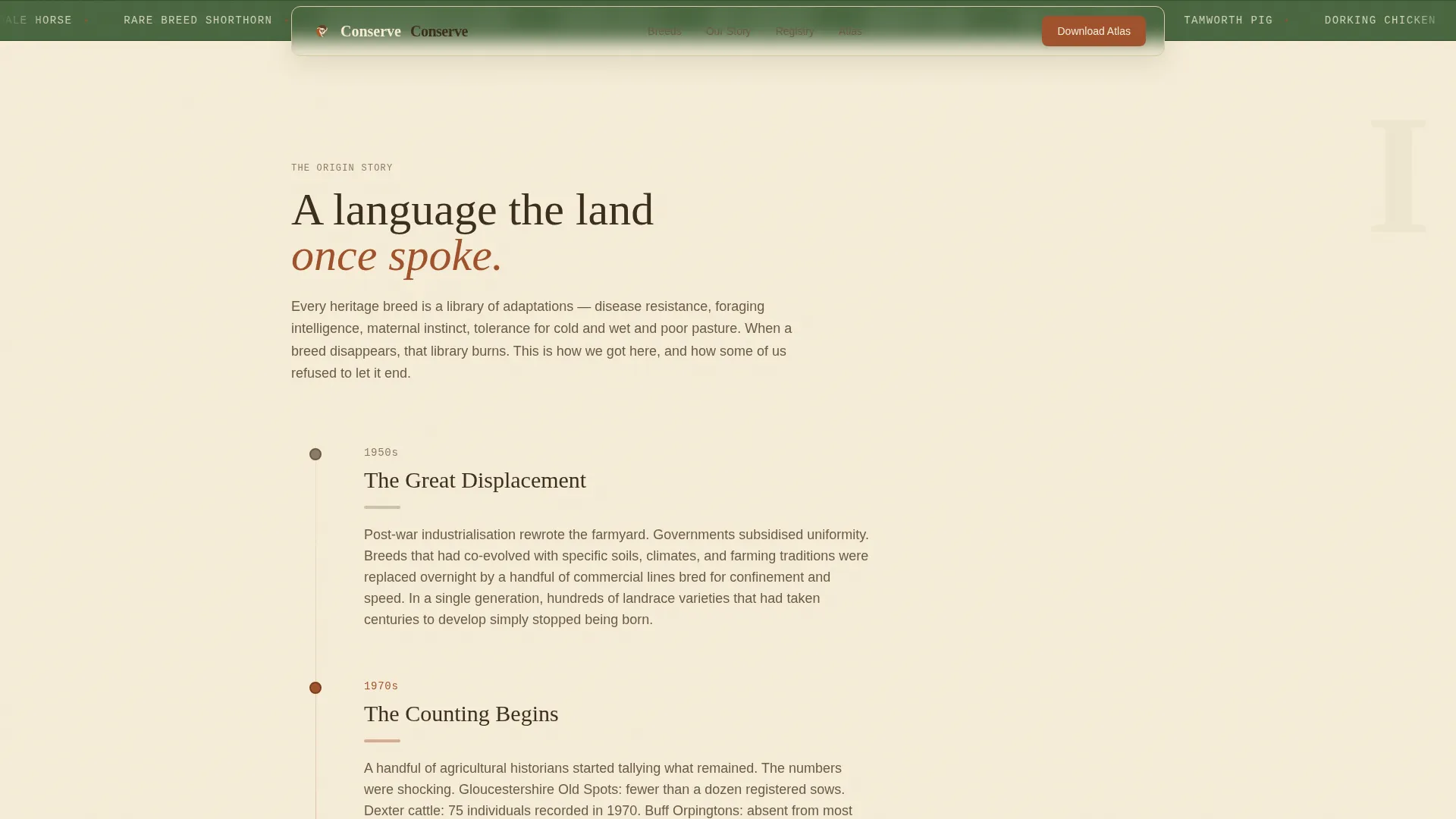 Heritage Breed Conservancy Landing Page Template