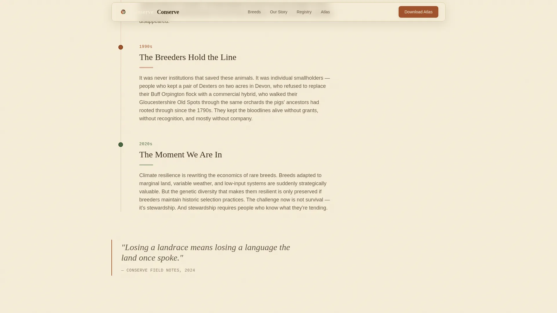Heritage Breed Conservancy Landing Page Template