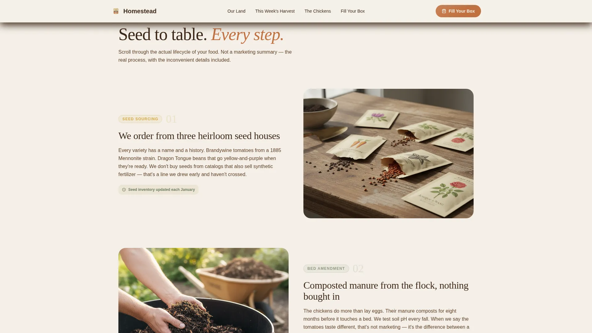 Hobby Farm Landing Page Template for Direct Sales