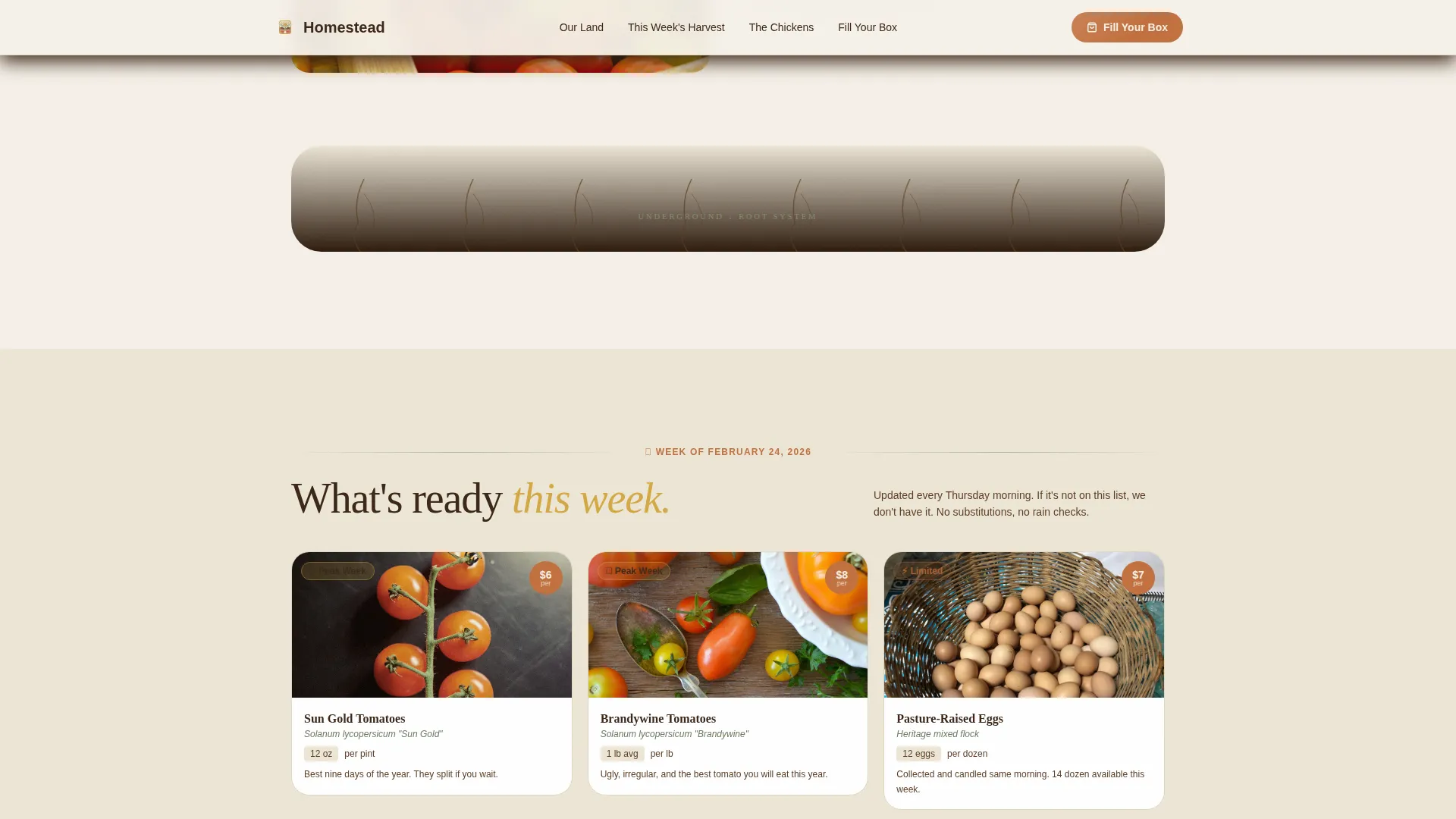Hobby Farm Landing Page Template for Direct Sales