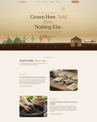 Hobby Farm Landing Page Template for Direct Sales