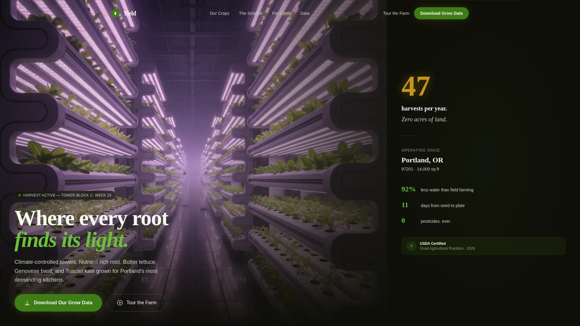 Hydroponic Farm Landing Page Template