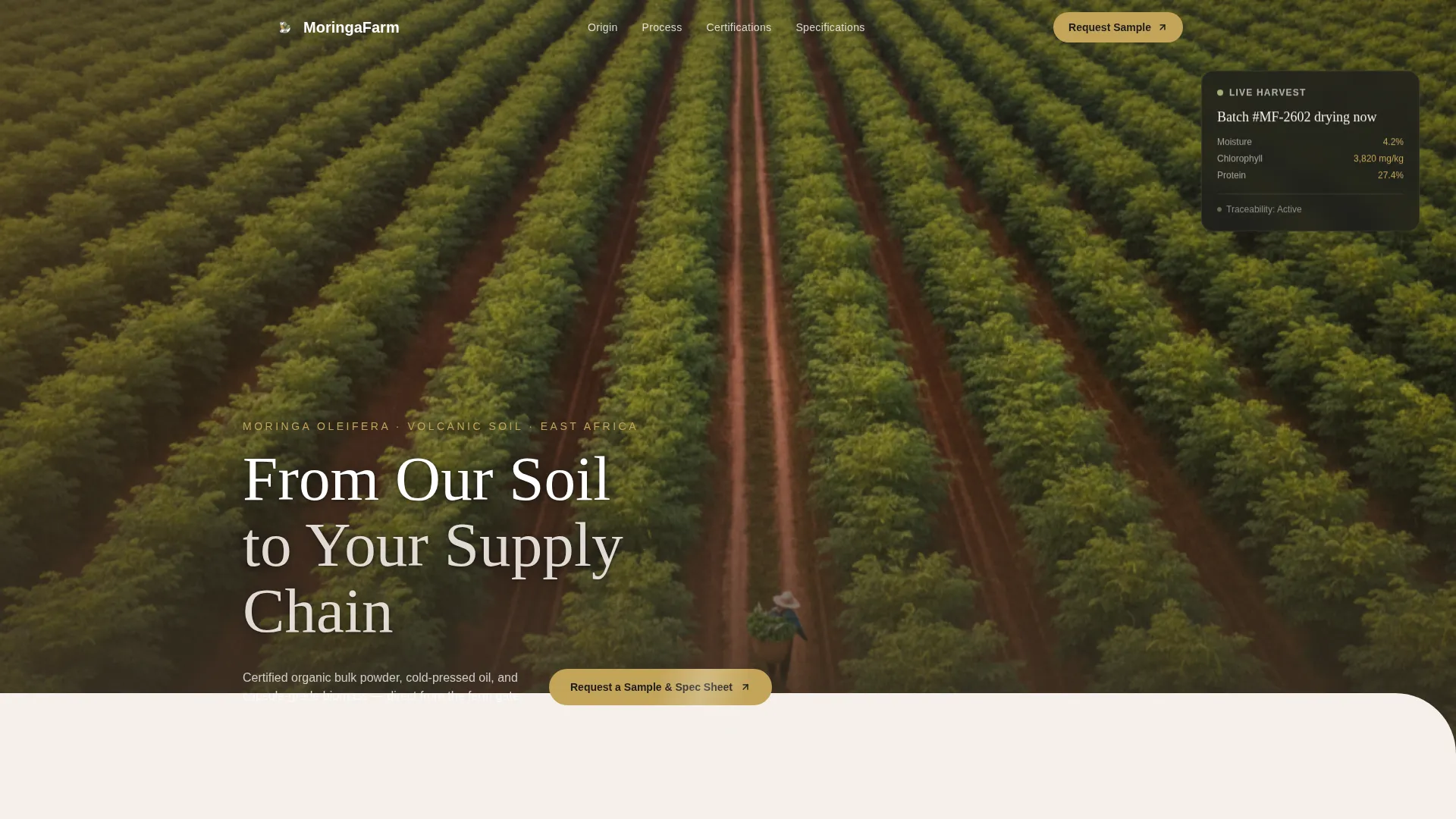 Farm B2B Landing Page Template | Pastoral Calm Design