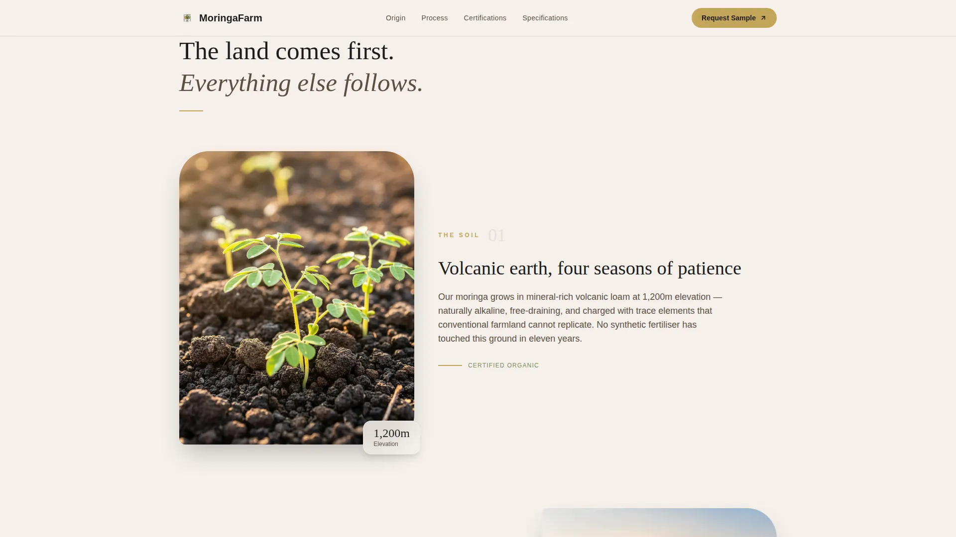 Farm B2B Landing Page Template | Pastoral Calm Design