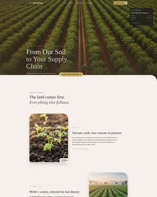Farm B2B Landing Page Template | Pastoral Calm Design