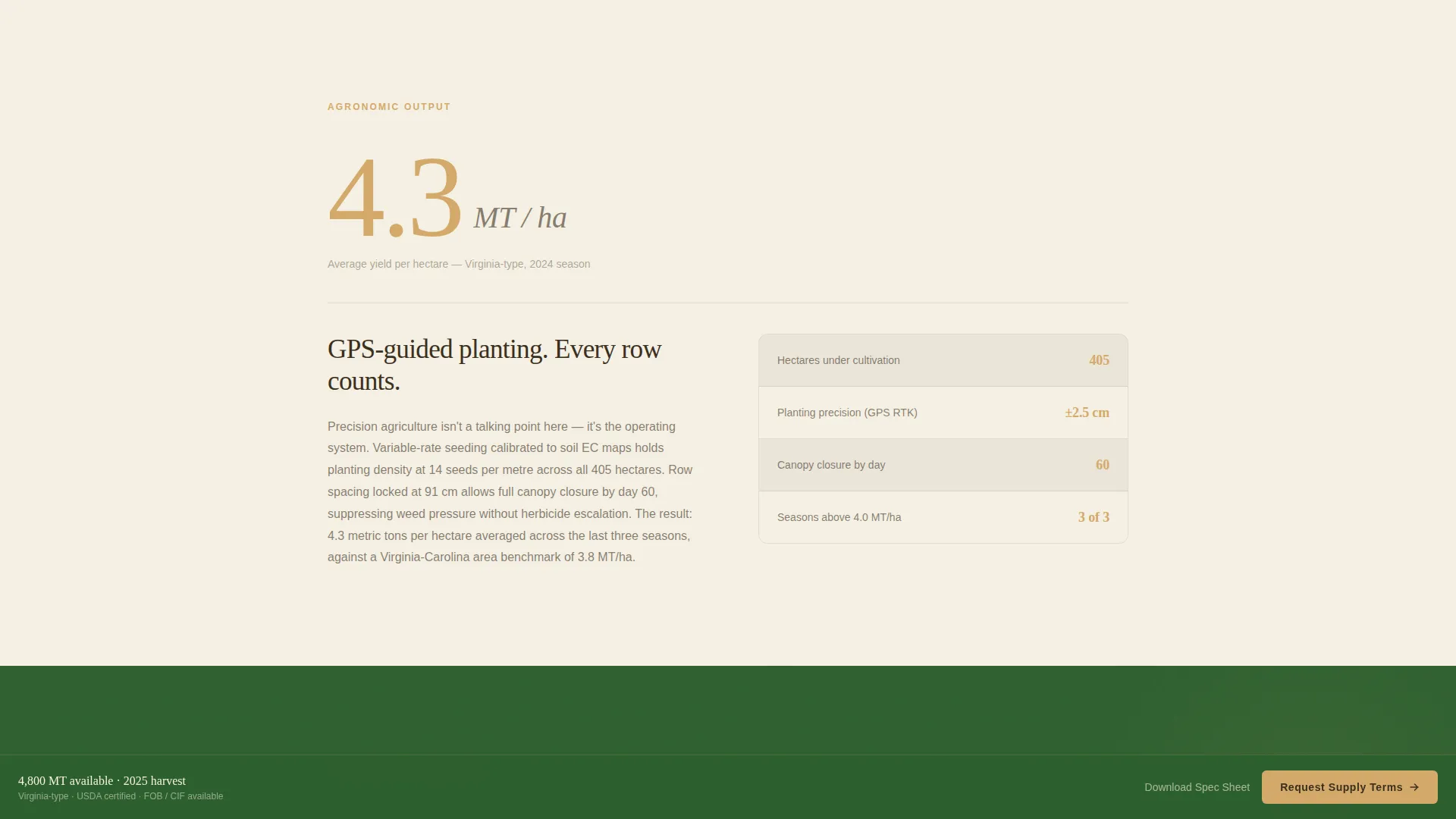 Crop & Grain Farming Privacy Policy Website Template