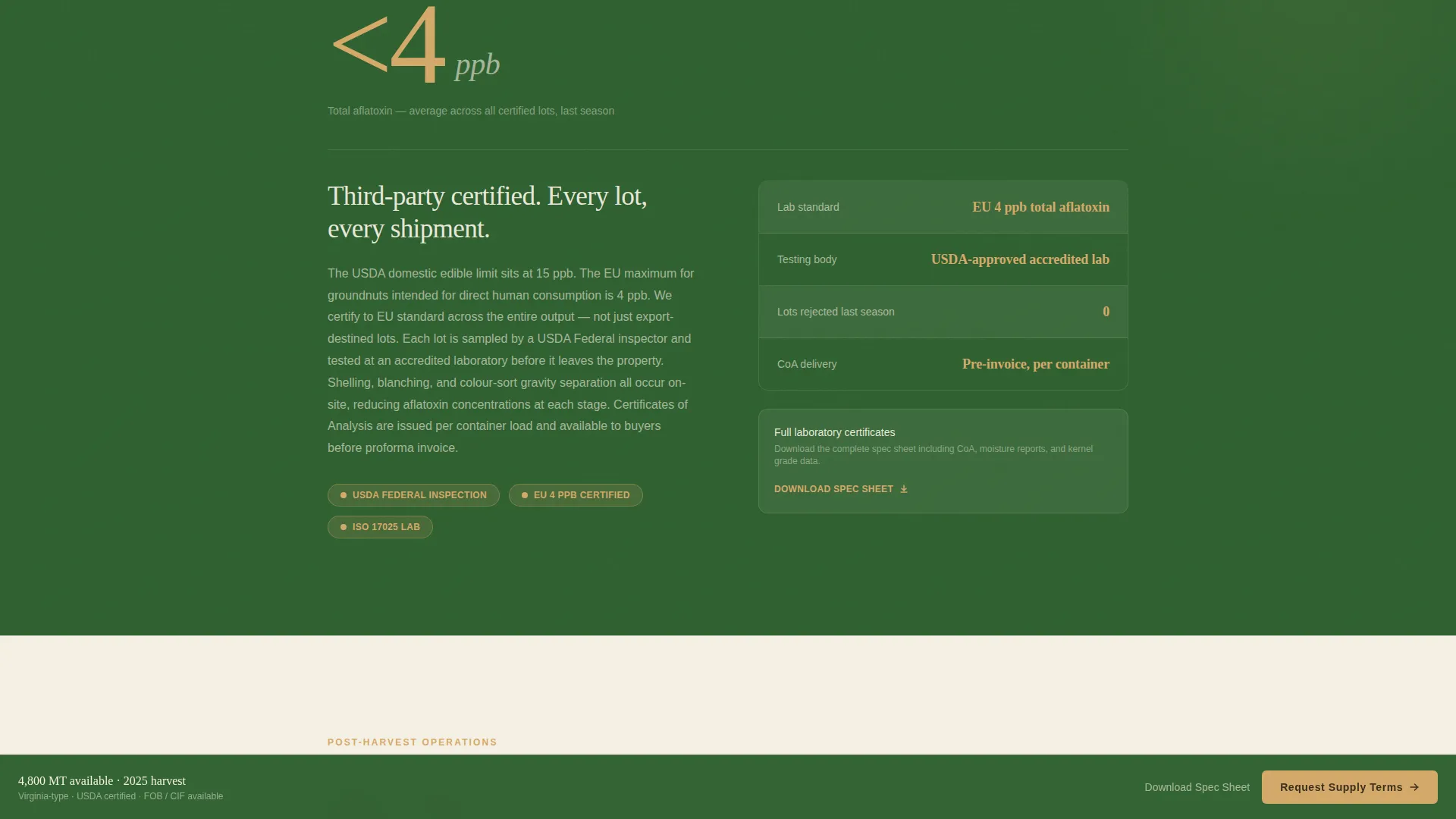 Crop & Grain Farming Privacy Policy Website Template
