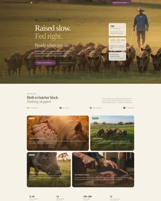 Immersive Hog Farm Landing Page Template