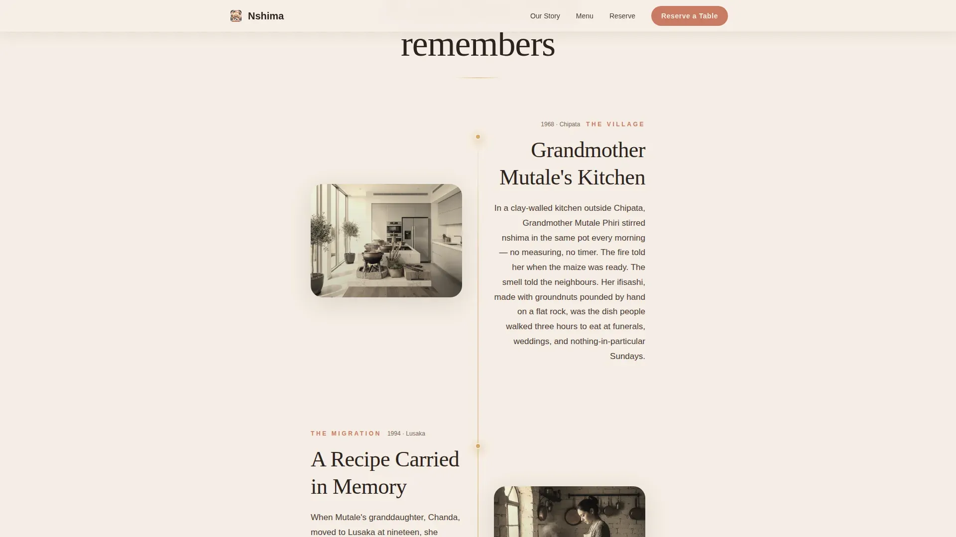 Zambian Restaurant Landing Page Template