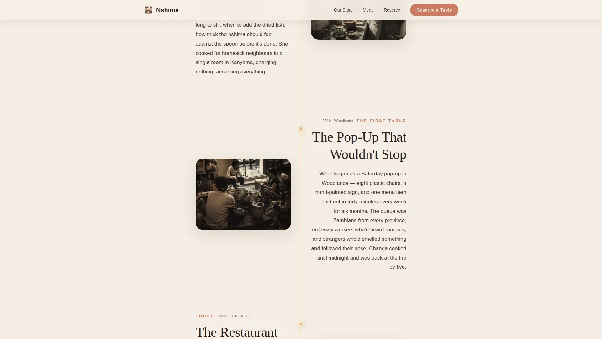 Zambian Restaurant Landing Page Template