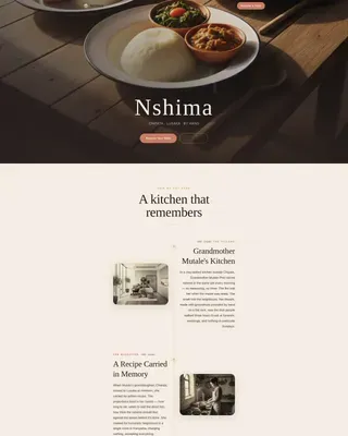 Zambian Restaurant Landing Page Template