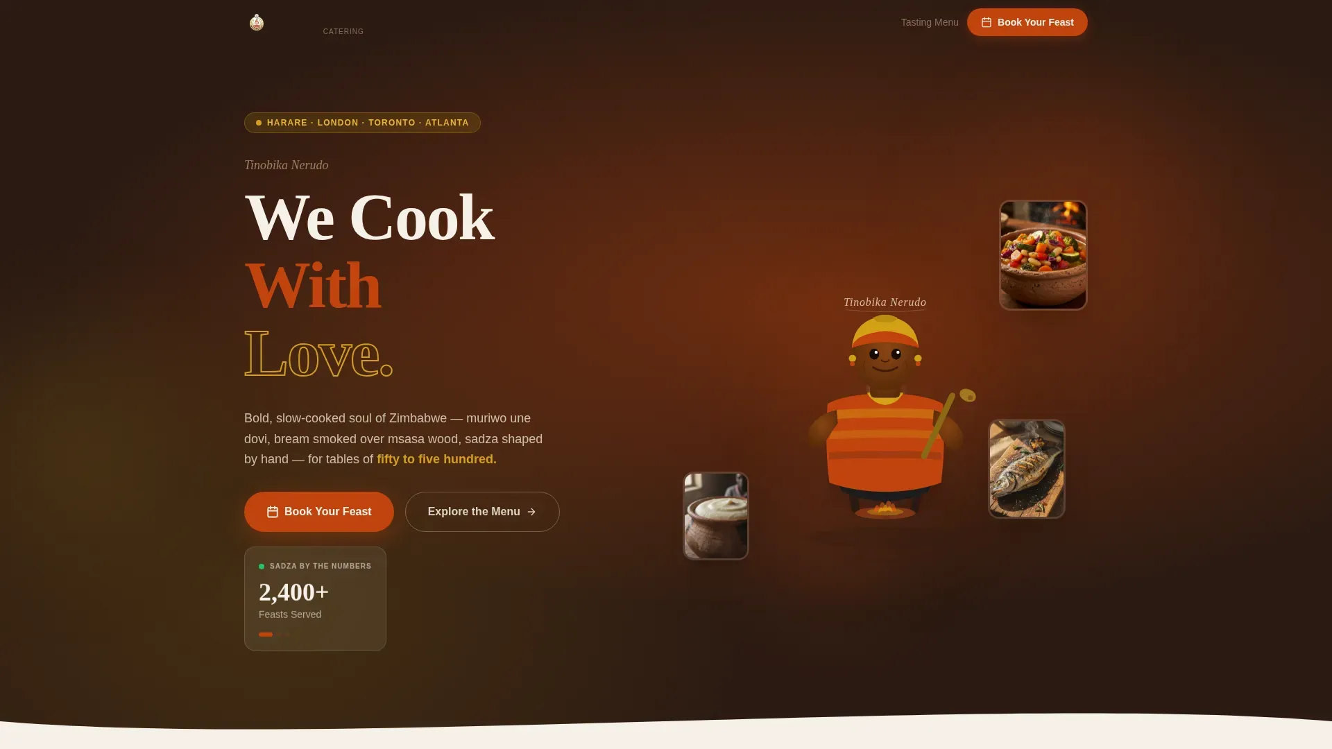 Authentic Zimbabwean Catering Landing Page Template