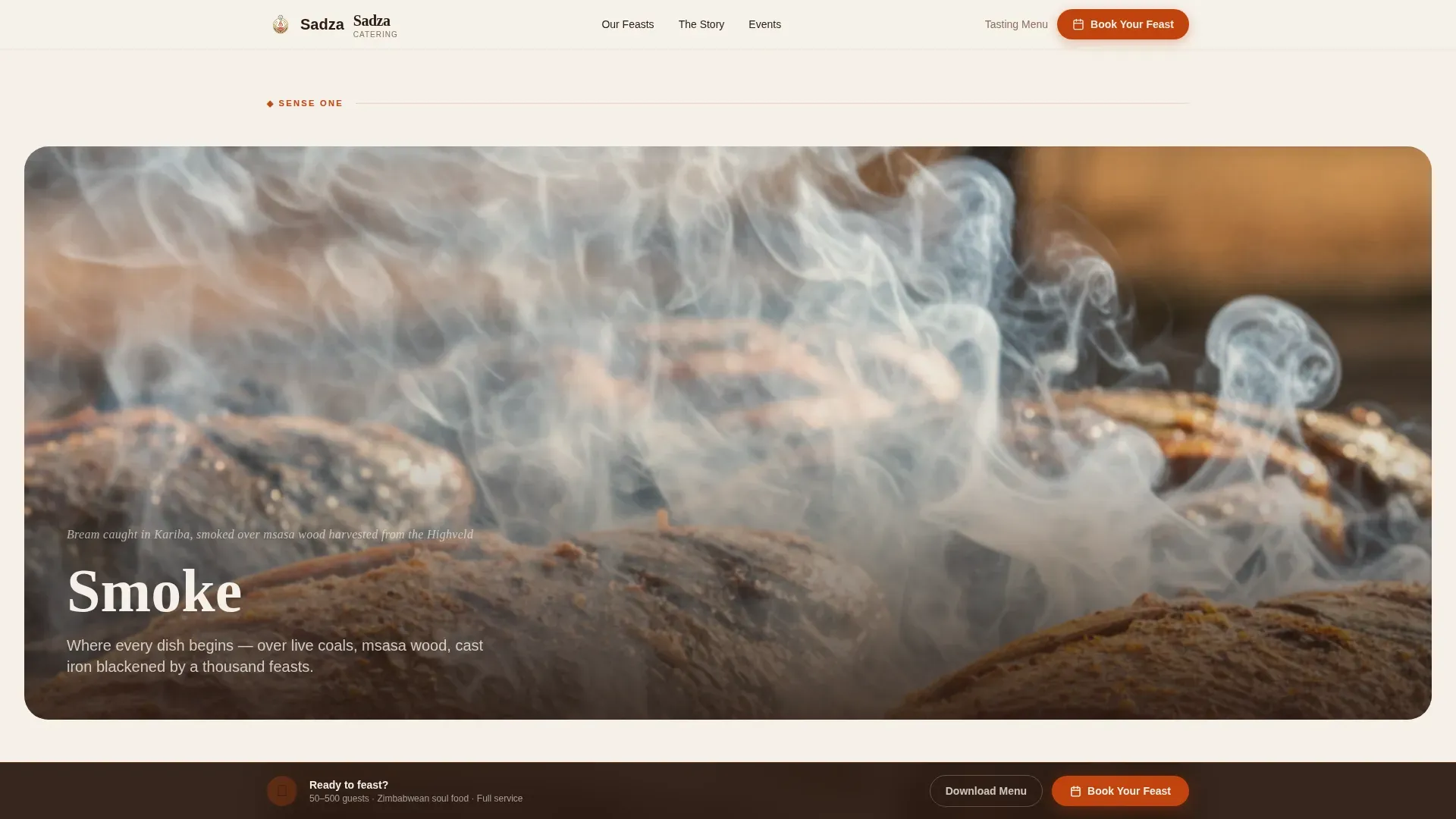 Authentic Zimbabwean Catering Landing Page Template