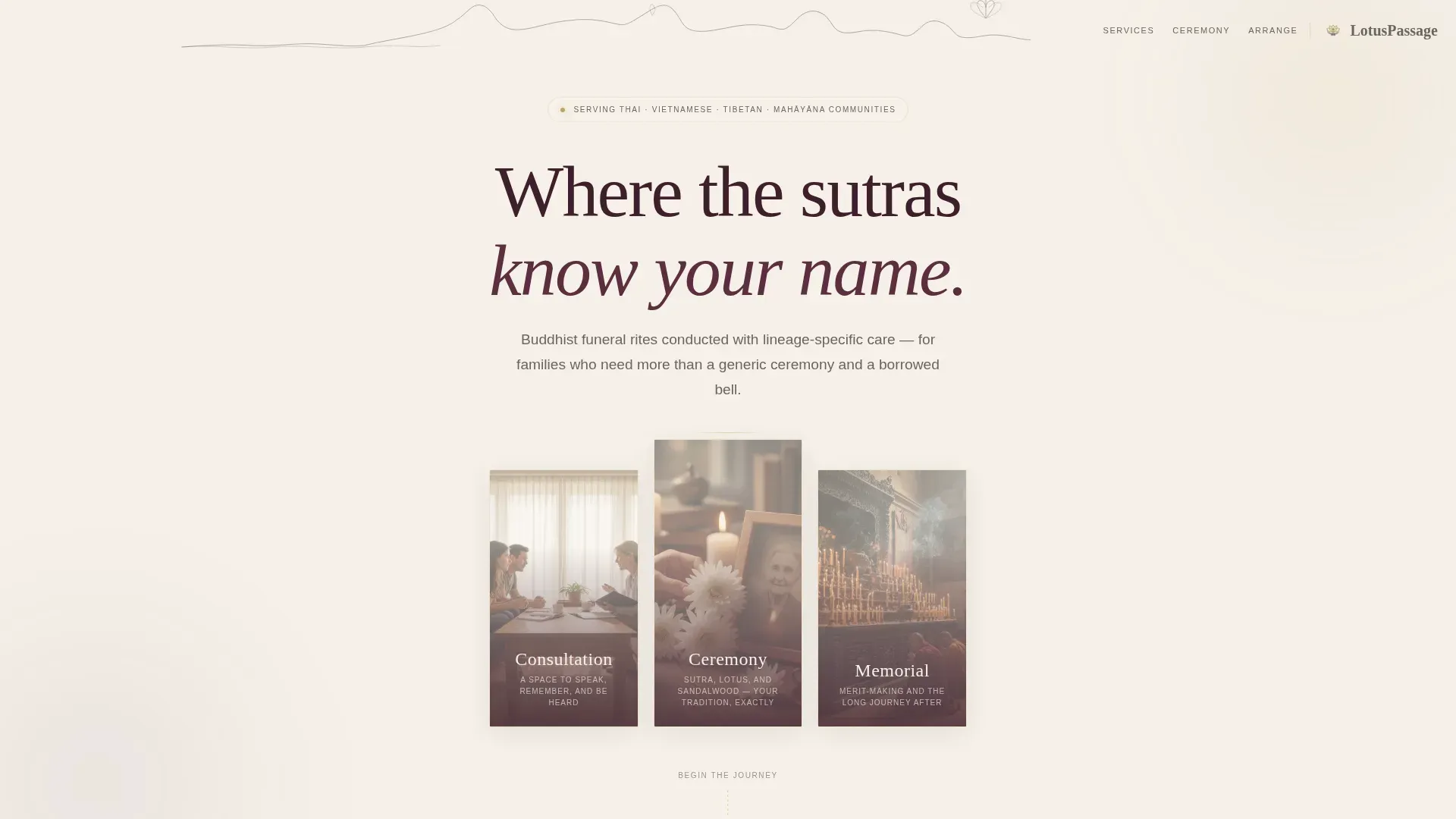 Dignified Funeral Service Landing Page Template