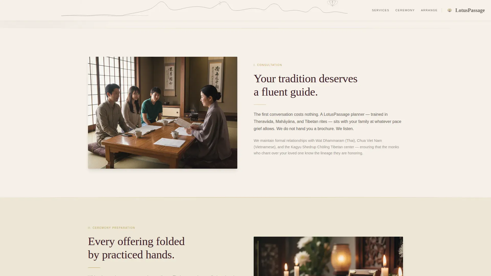 Dignified Funeral Service Landing Page Template