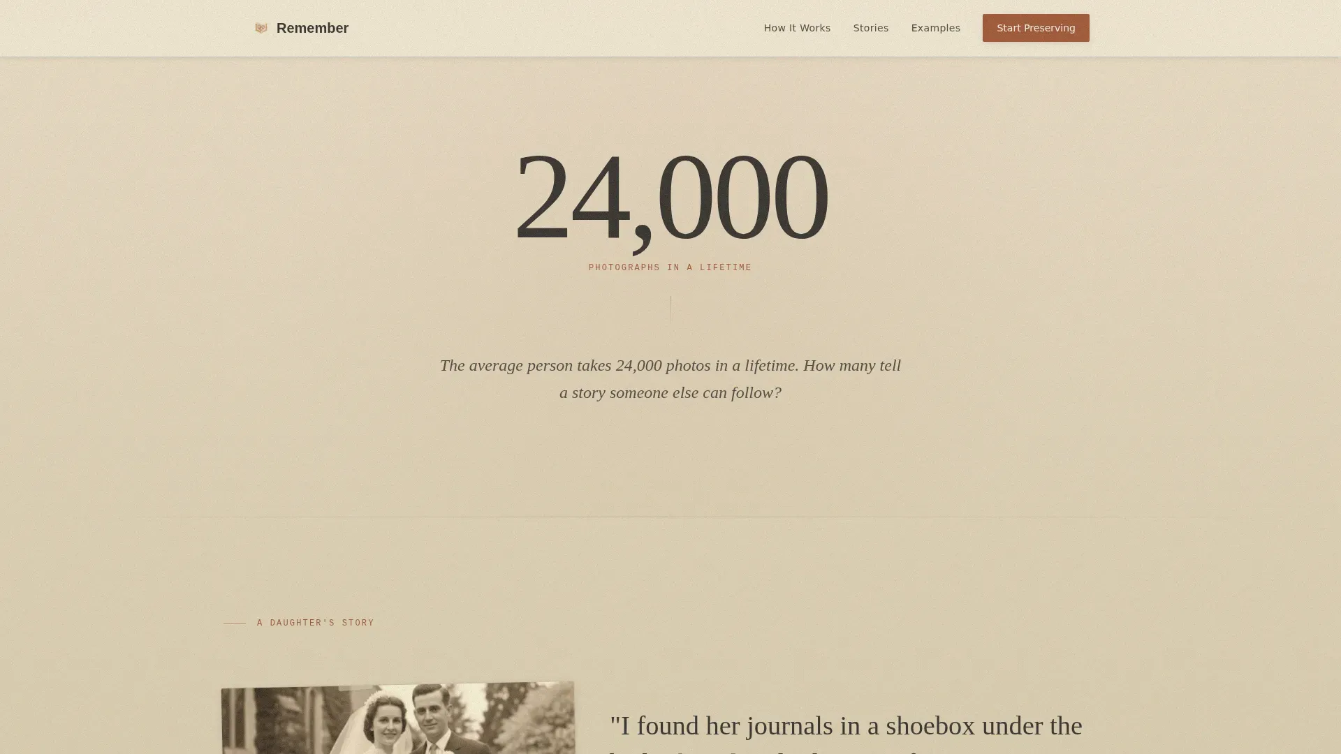 Heartfelt Digital Memorial Preservation Landing Page
