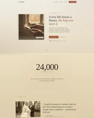 Heartfelt Digital Memorial Preservation Landing Page