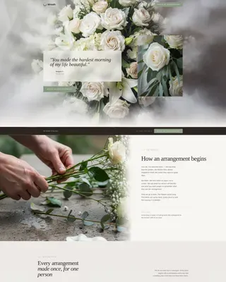 Luxe Minimal Funeral Flower Arrangement Landing Page