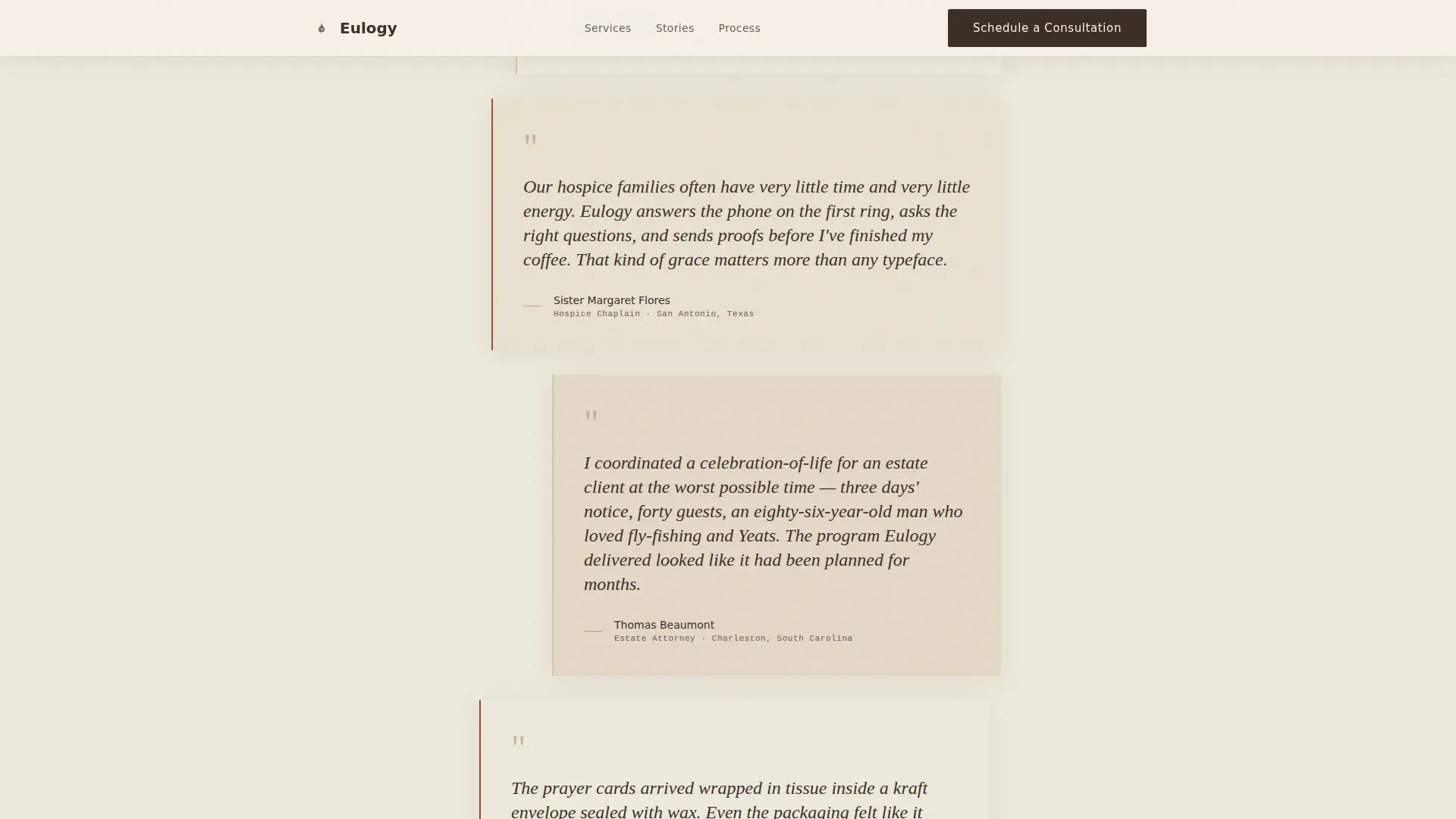 Memorial Stationery Landing Page Template