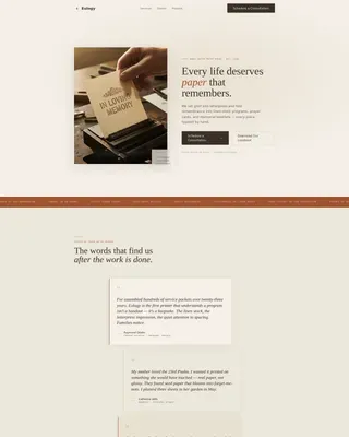 Memorial Stationery Landing Page Template