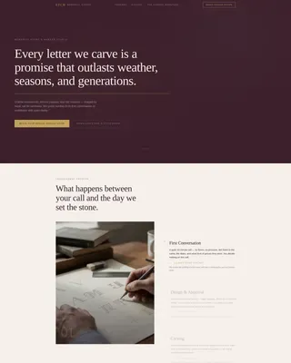 Memorial Stone Studio Landing Page Template