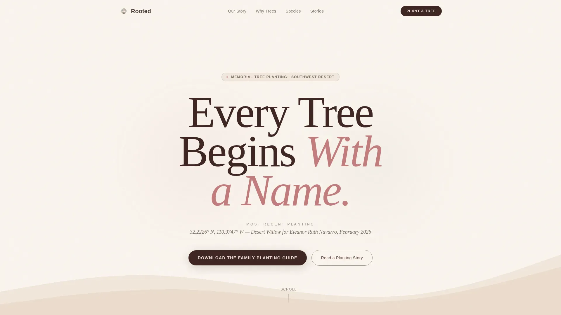 Memorial Tree Planting Landing Page Template