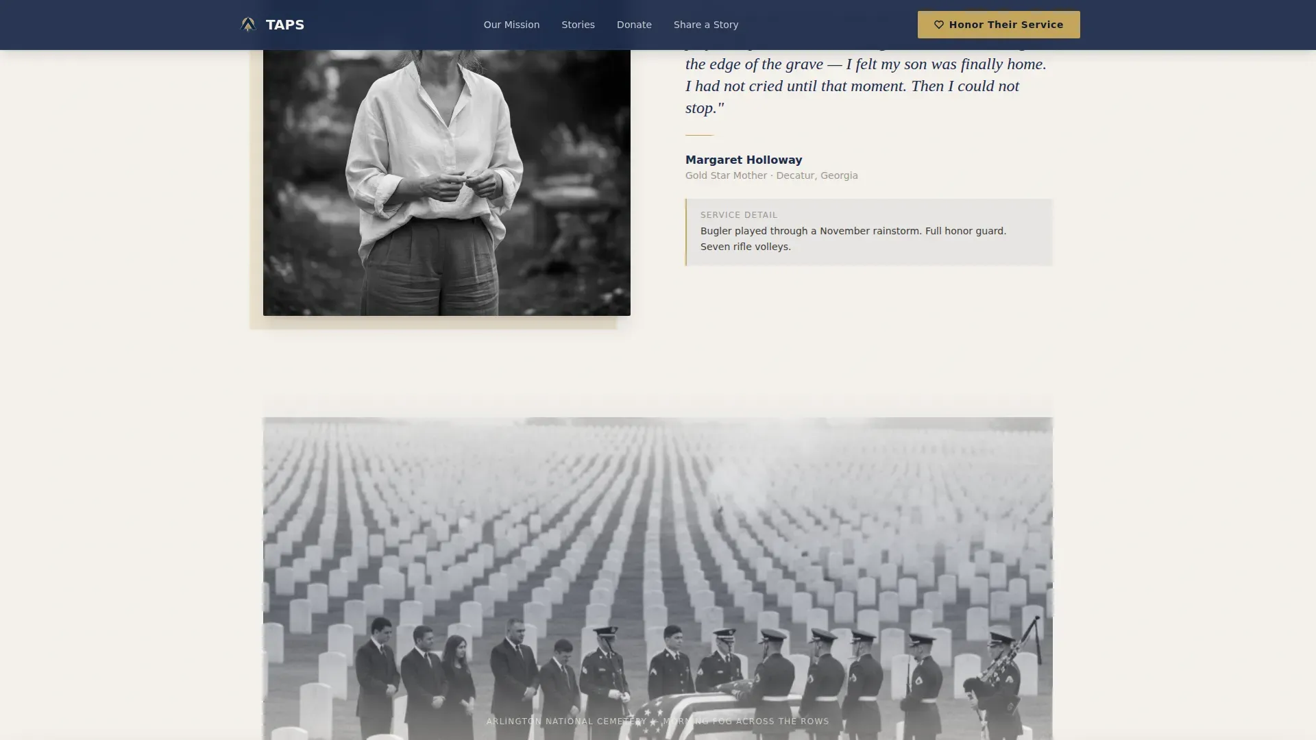 Veteran Military Funeral Landing Page Template