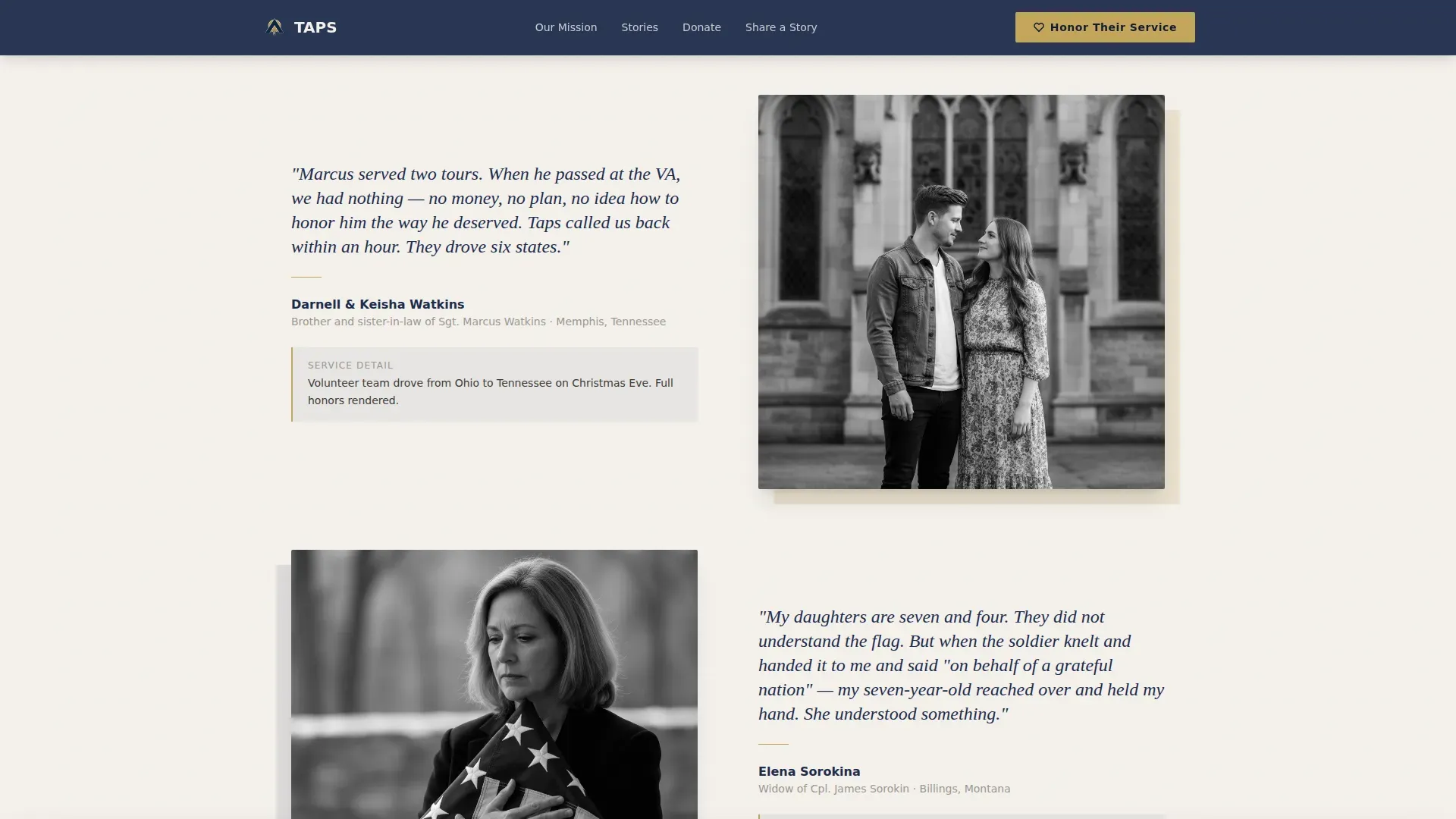 Veteran Military Funeral Landing Page Template