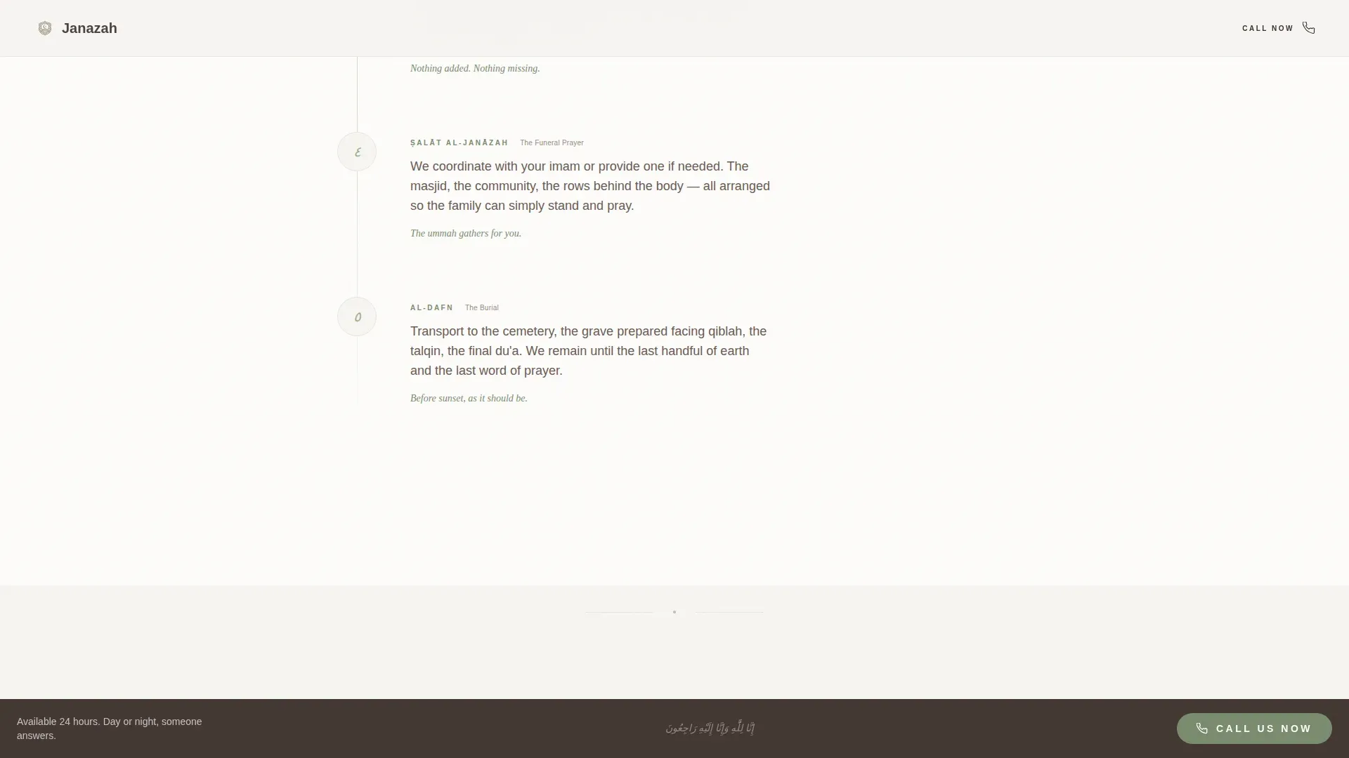 Islamic Funeral Care Landing Page Template