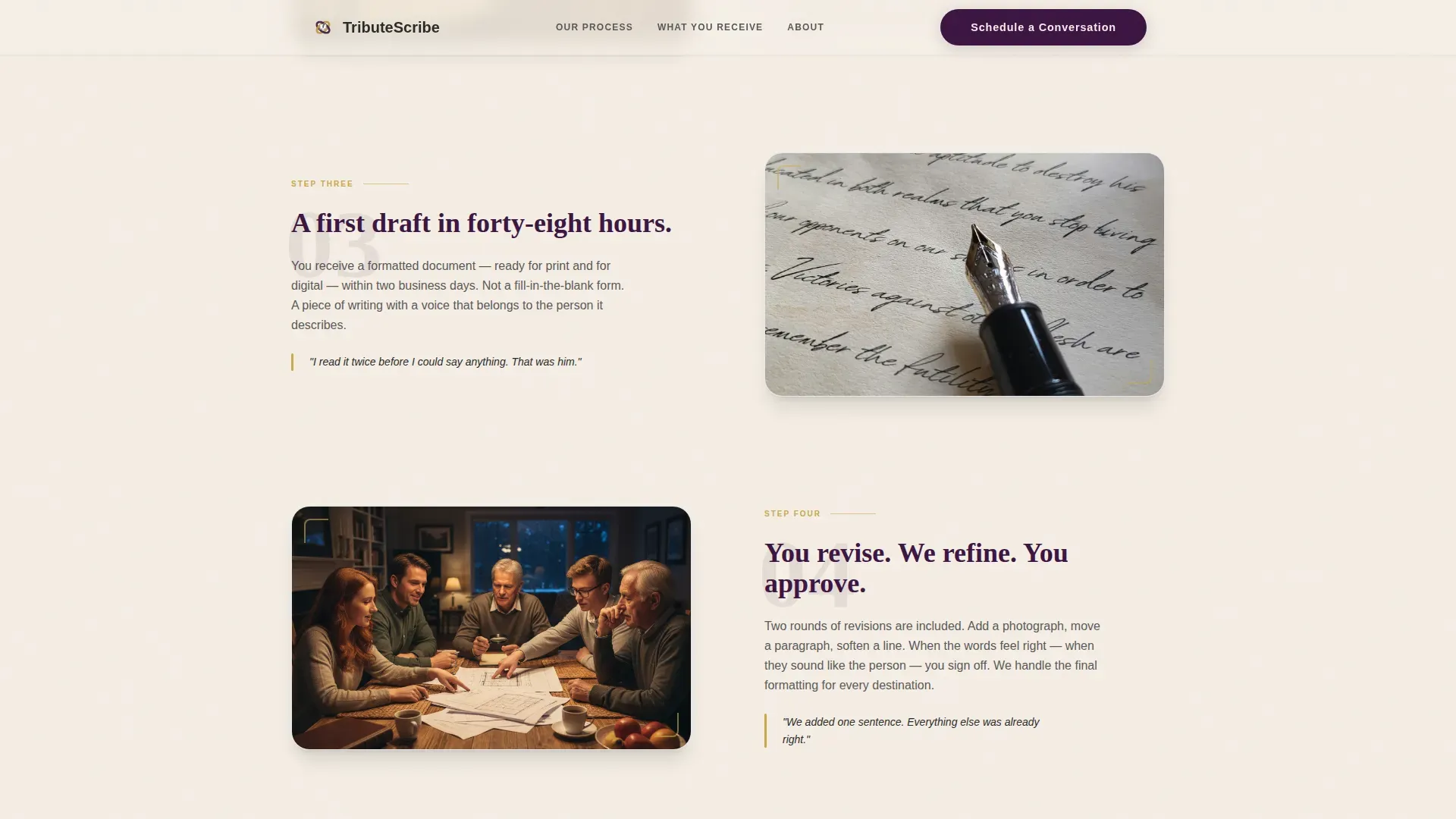 Obituary & Tribute Writing Landing Page Template