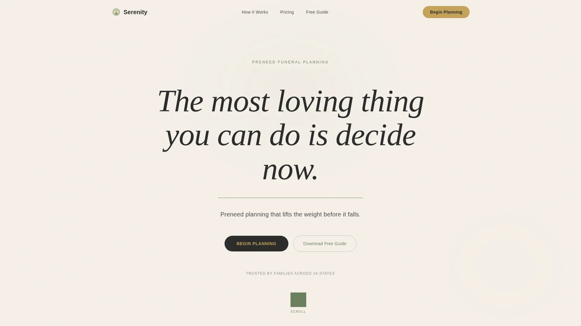 Expert Funeral Preplanning Landing Page Template
