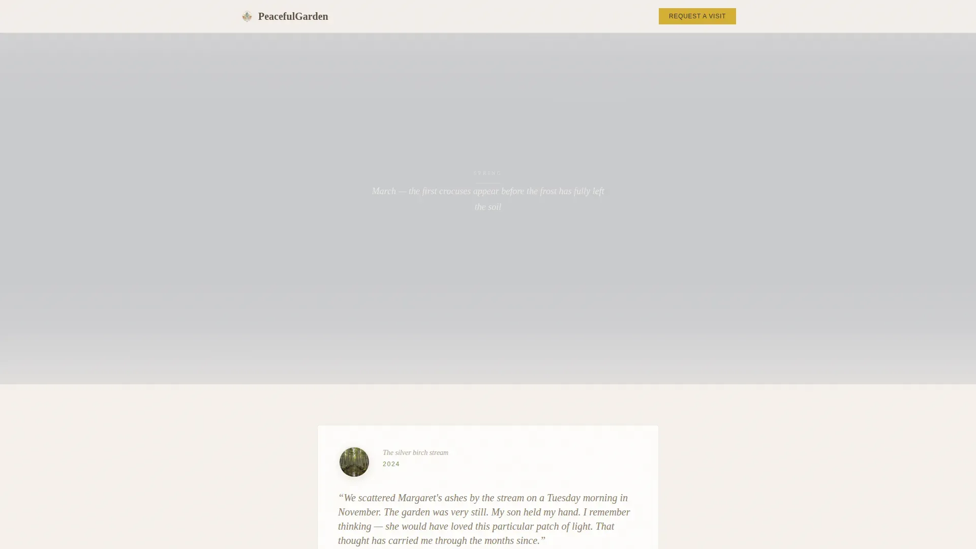 Healing Nature Scattering Garden Landing Page Template
