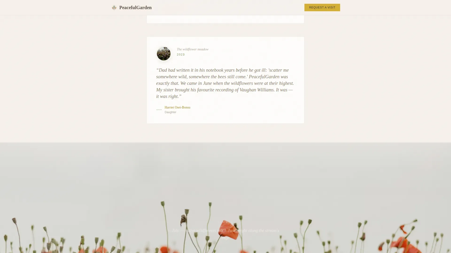 Healing Nature Scattering Garden Landing Page Template