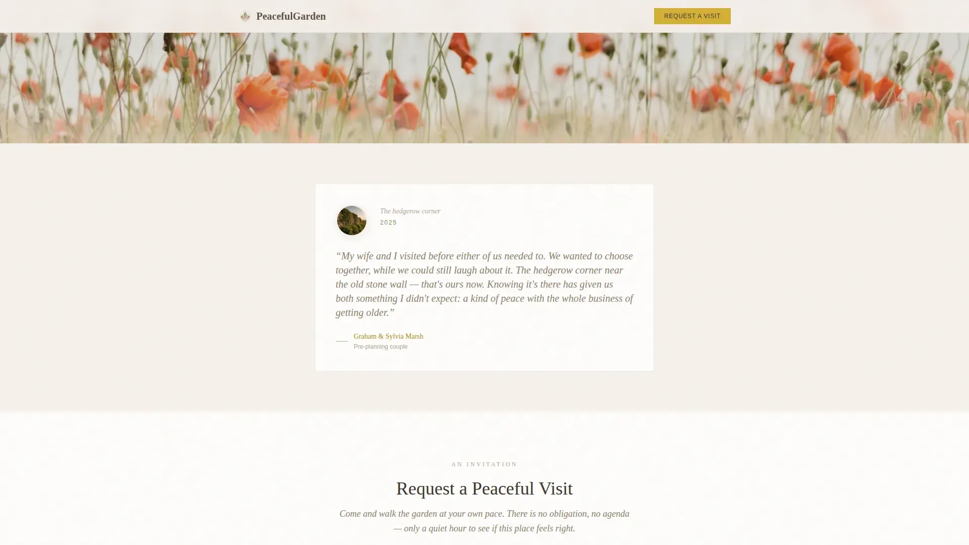 Healing Nature Scattering Garden Landing Page Template