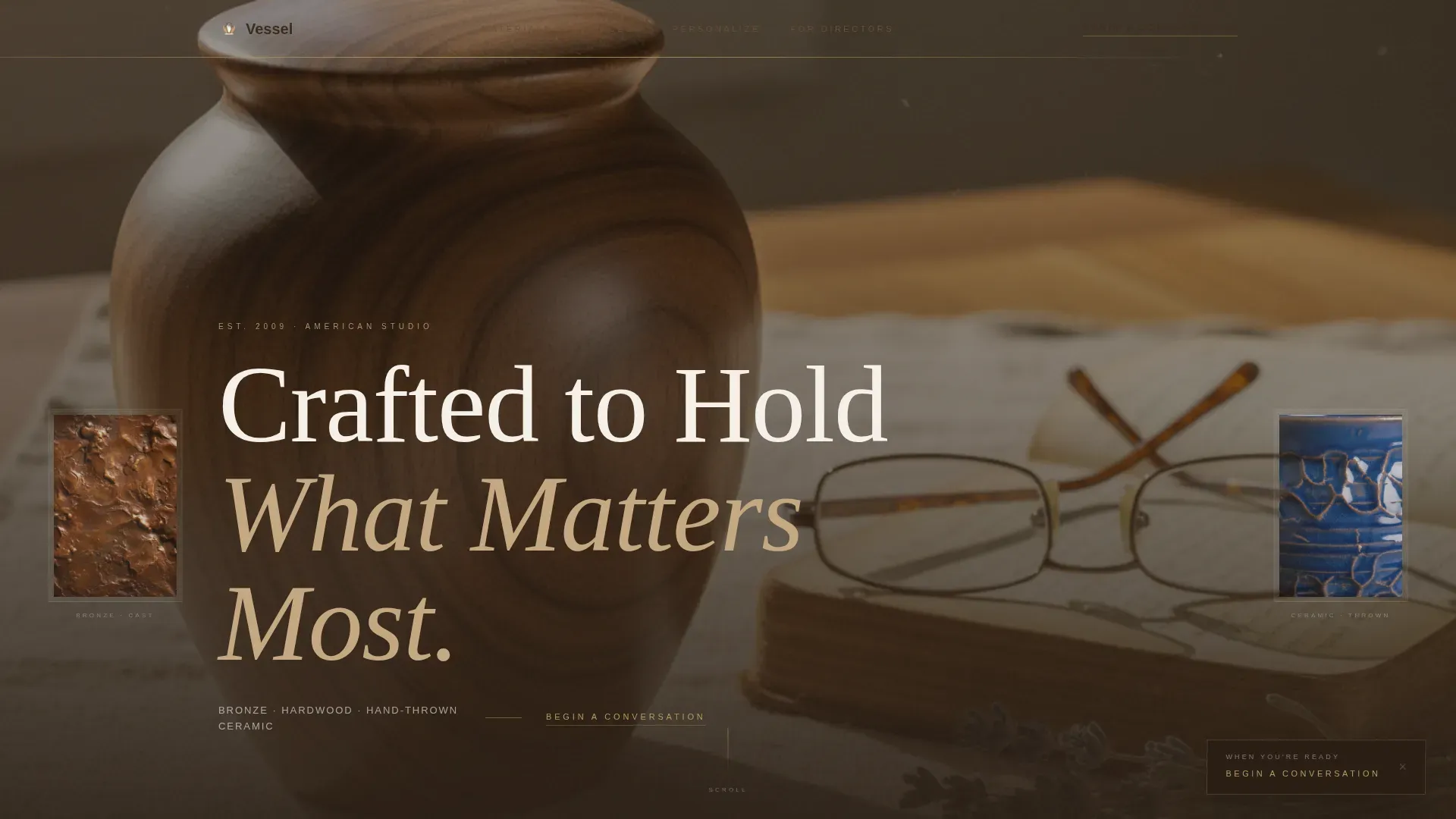 Crafted Heritage Urn Manufacturer Landing Page Template