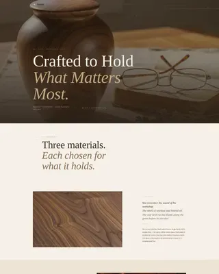 Crafted Heritage Urn Manufacturer Landing Page Template