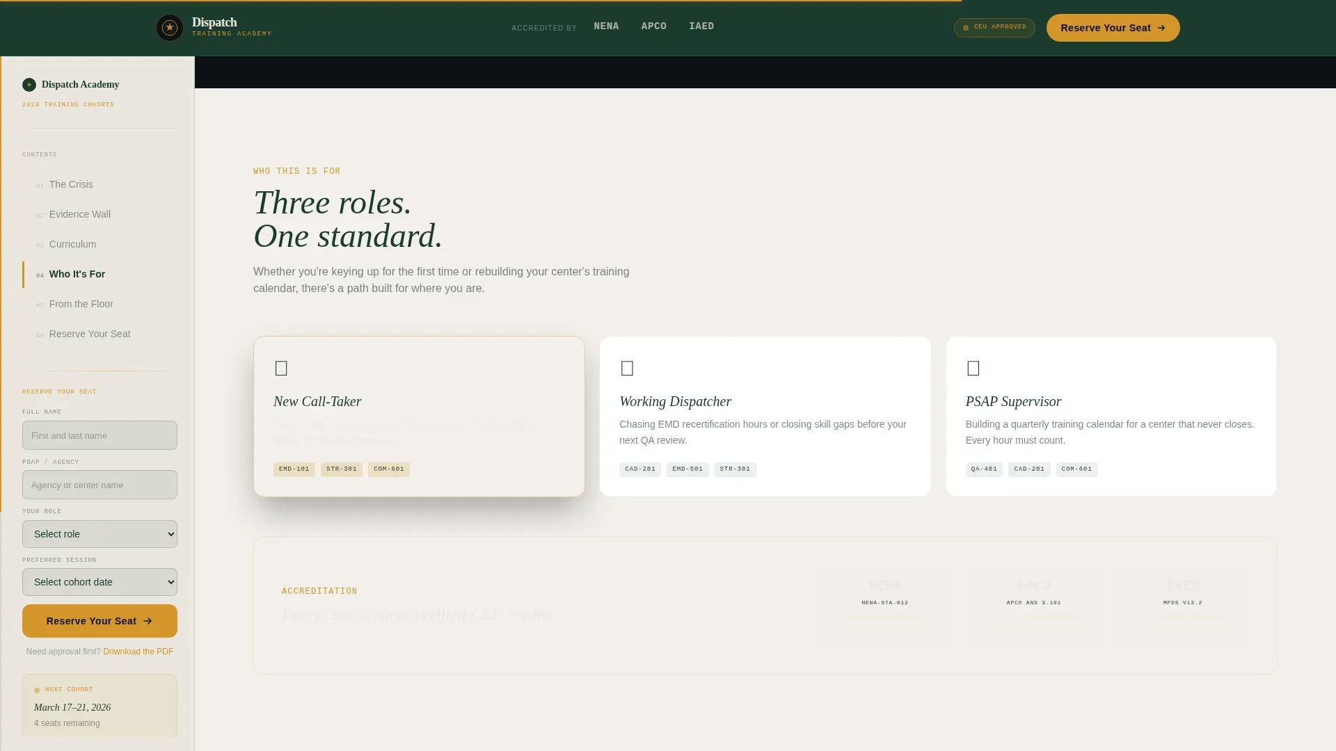 Professional Emergency Training Landing Page Template