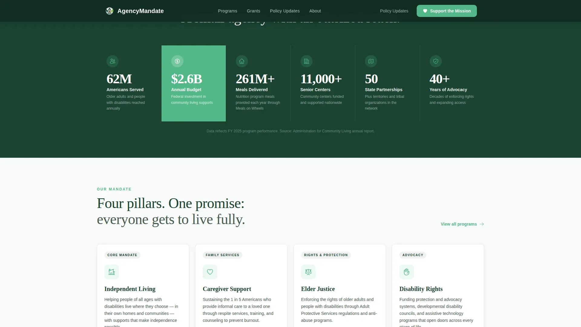 Comprehensive Senior Services Landing Page Template