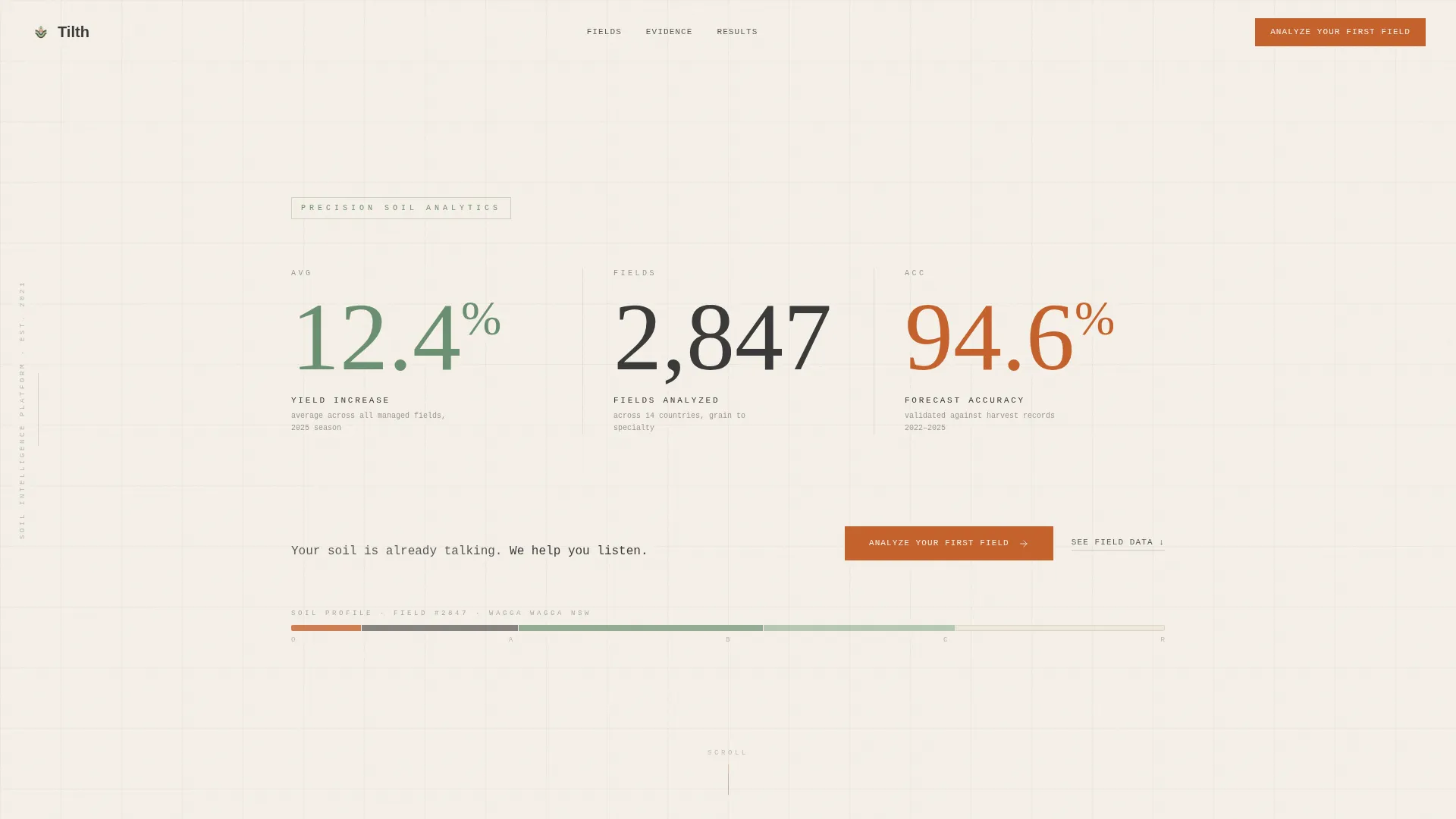 Soil & Crop Analytics Landing Page Template
