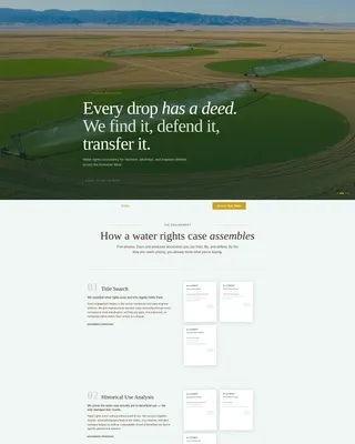 Water Rights Consultancy Landing Page Template
